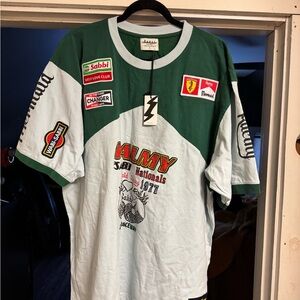 Sabbi Green and mint blue mermaid racing oversized tee small